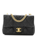Caviar Quilted Mini Sweetheart Rectangular Flap Black