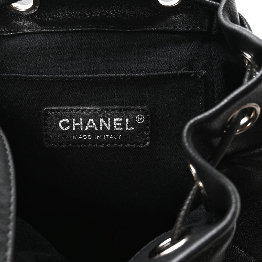Lambskin Quilted Metallic Bubble Backpack Black