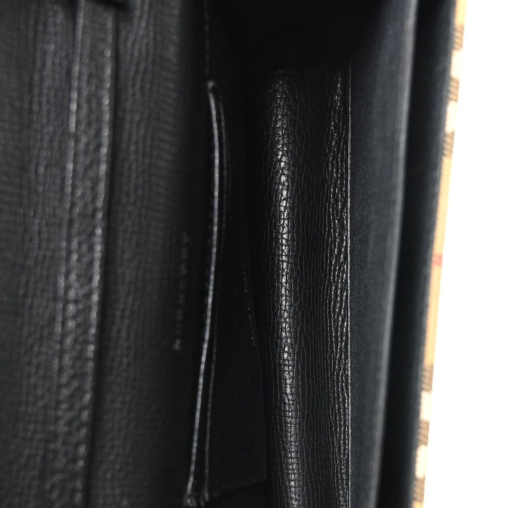 Derby Calfskin House Check Small Macken Crossbody Bag Black Archive Beige