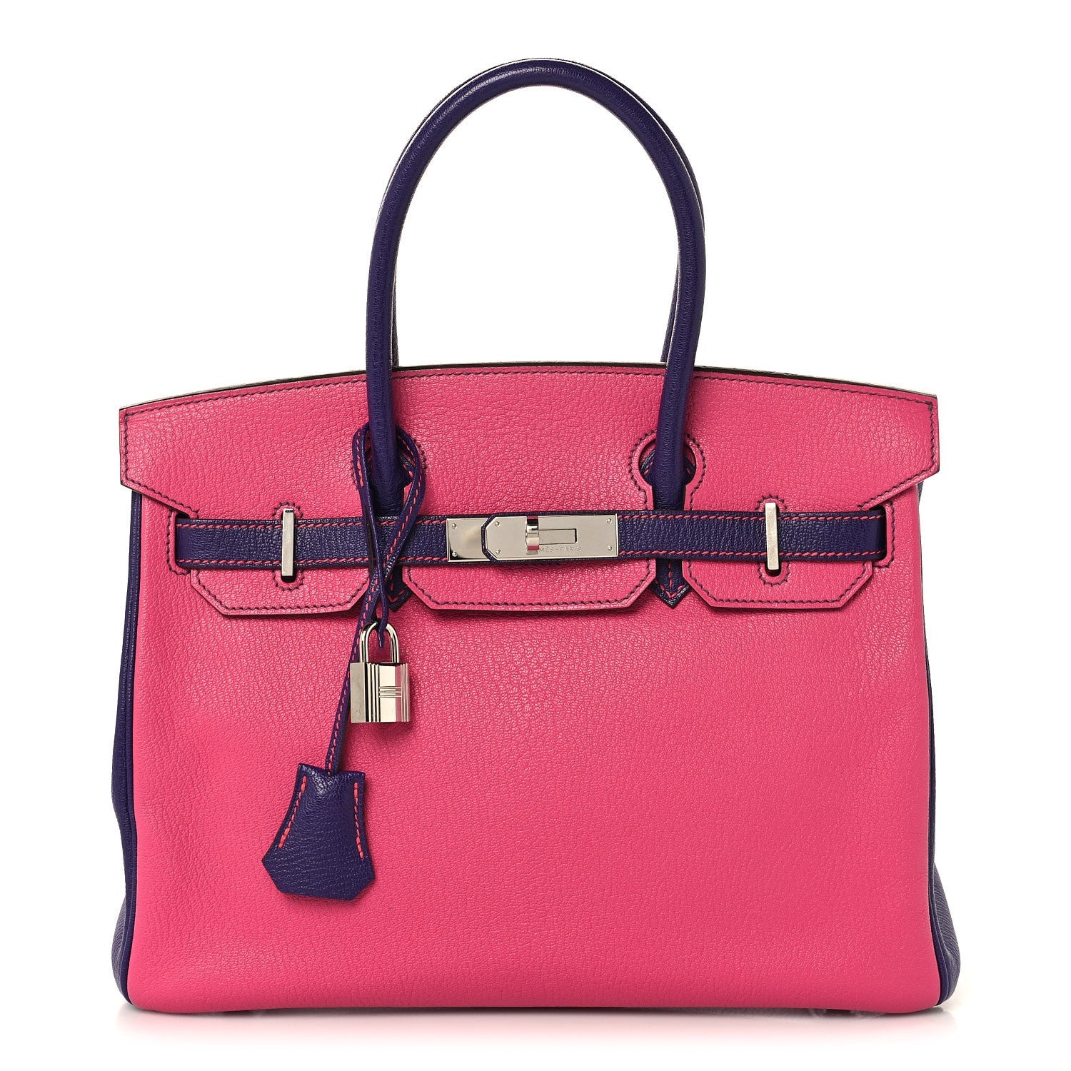 Chevre Mysore Horseshoe Birkin 30 Rose Shocking Iris
