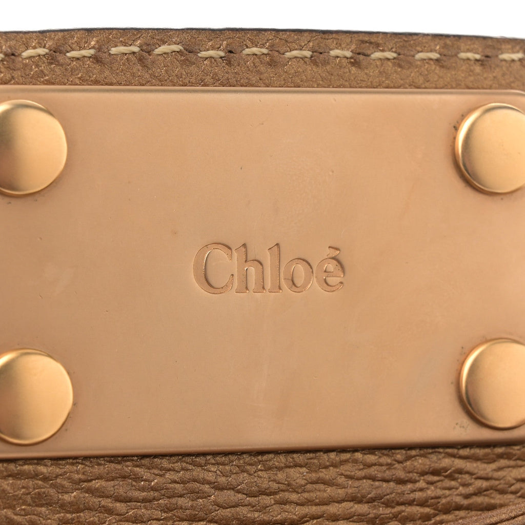 Metallic Calfskin Medium Paddington Satchel Gold