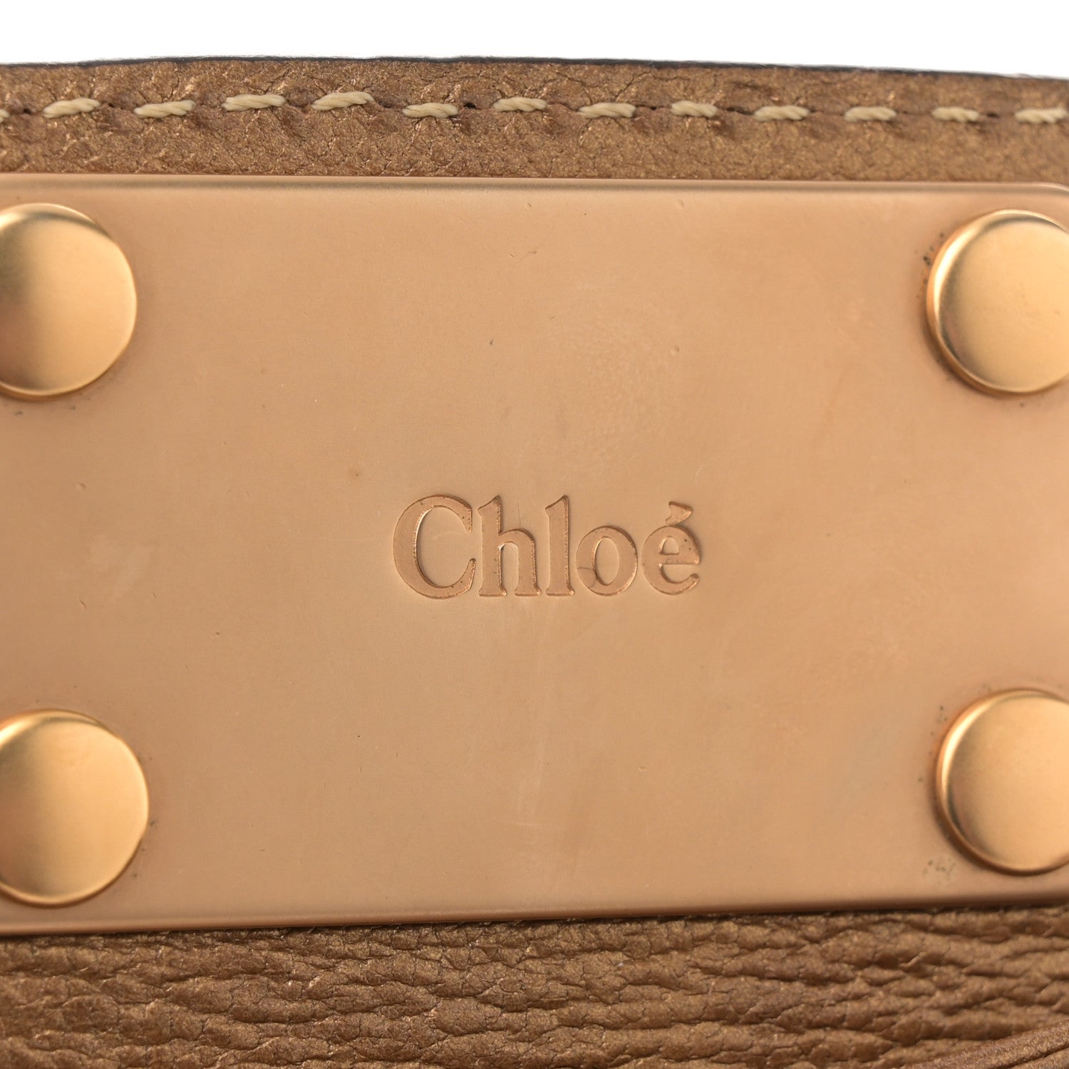 Metallic Calfskin Medium Paddington Satchel Gold