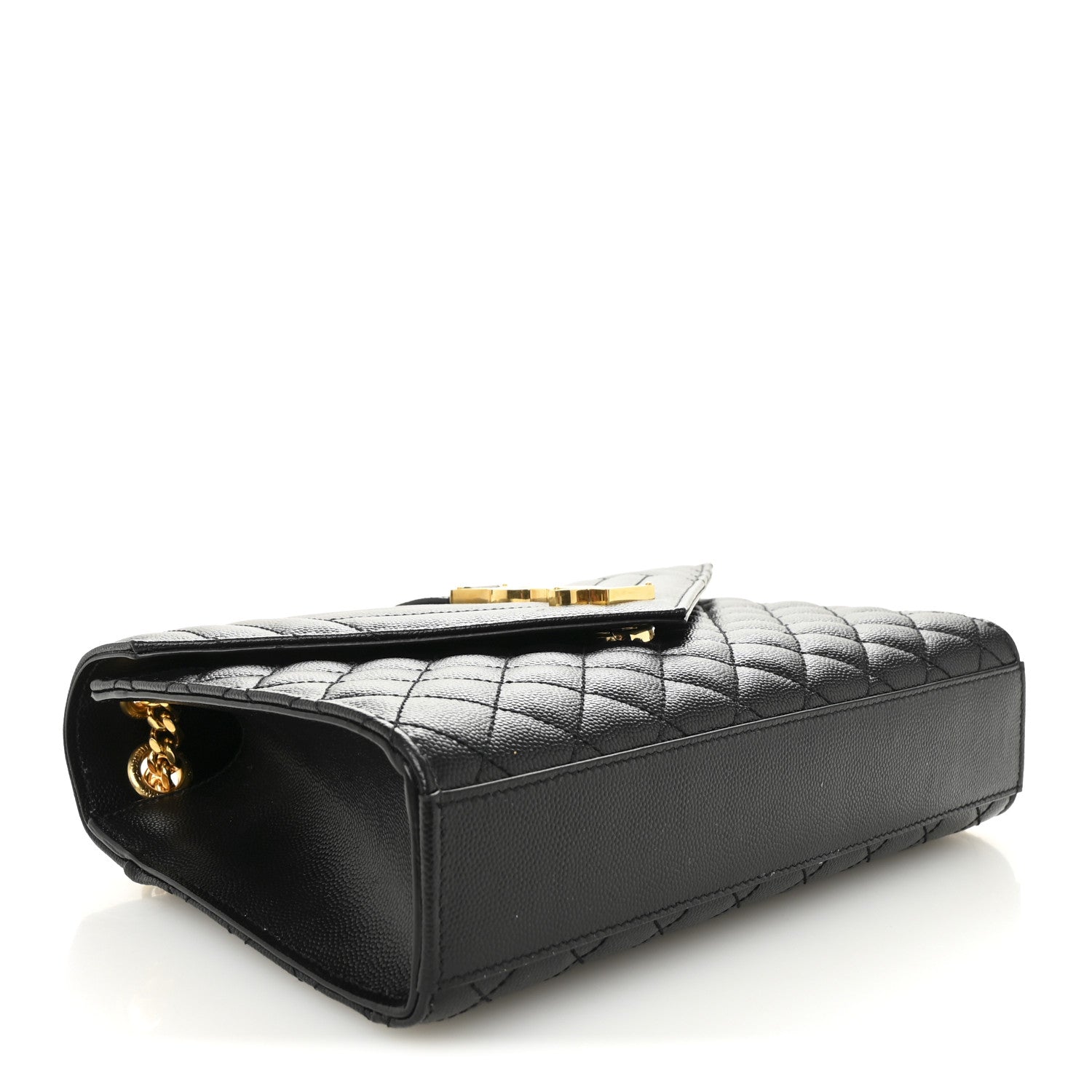 Grain De Poudre Textured Mixed Matelasse Triquilt Medium Monogram Satchel Black