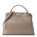 Vitello Morgan Shiny Nappa Medium Peekaboo Iconic Satchel Tortora