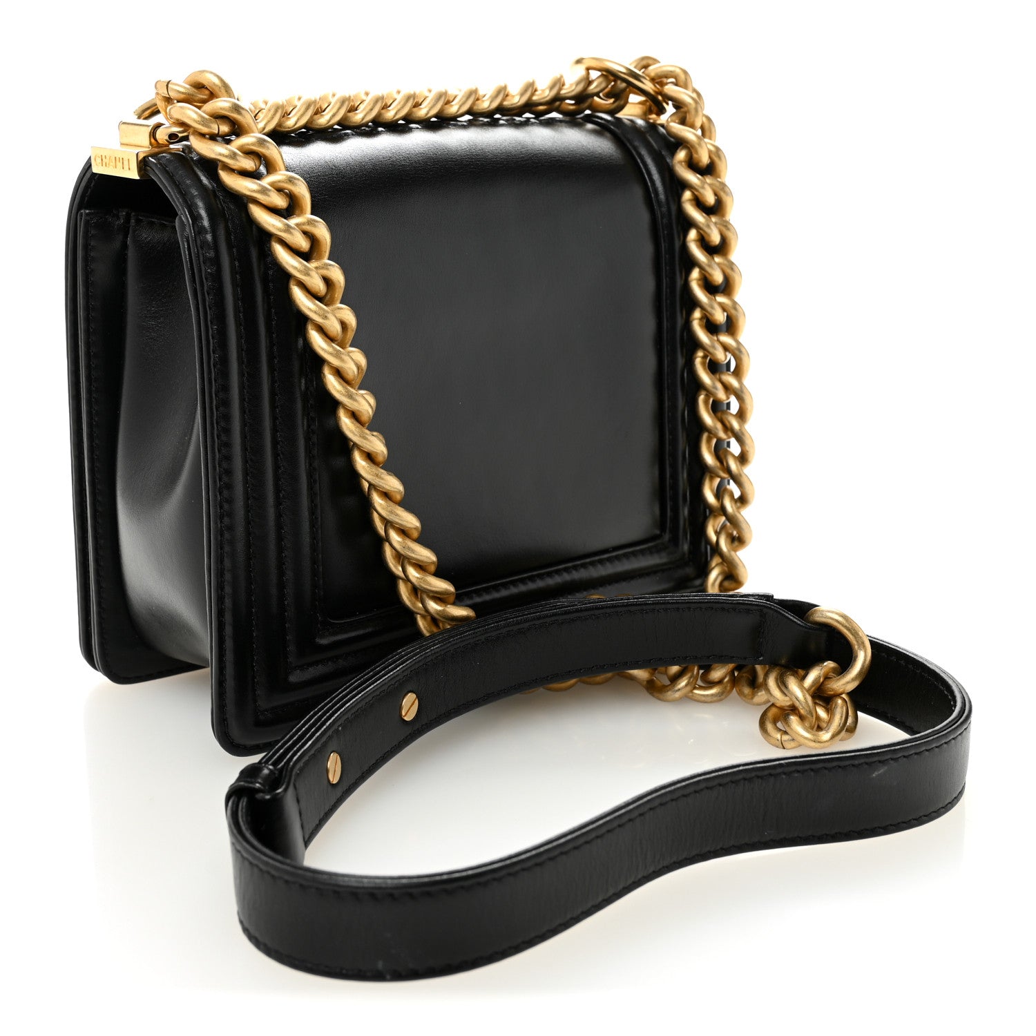 Calfskin Mini Boy Flap Black