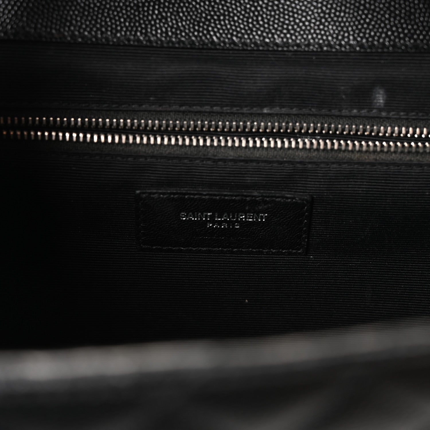 Grain De Poudre Textured Mixed Matelasse Large Triquilt Monogram Satchel Black