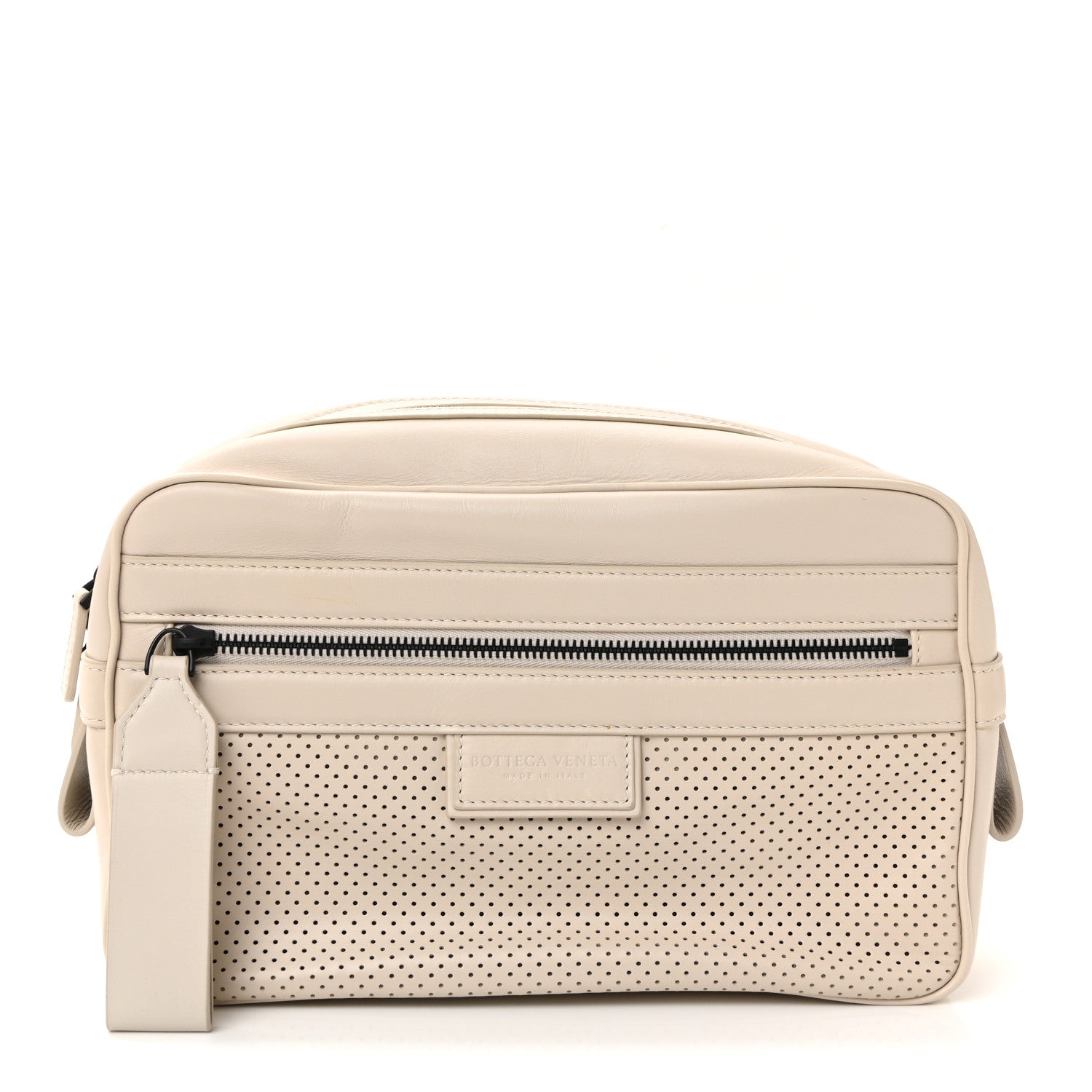 Perforated Calfskin Leggero Intrecciato Belt Bag Mist Plaster