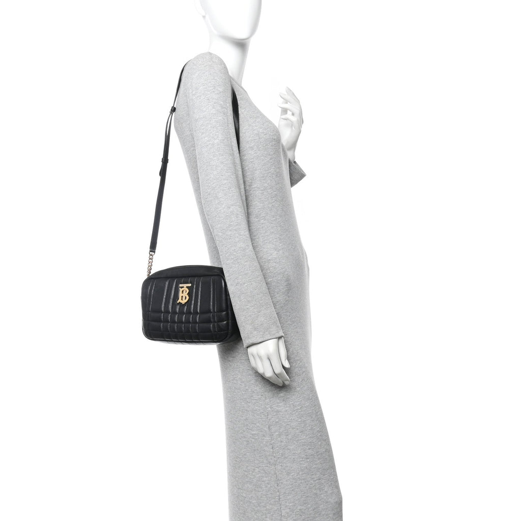 Lambskin Quilted Small Lola Camera Bag Black