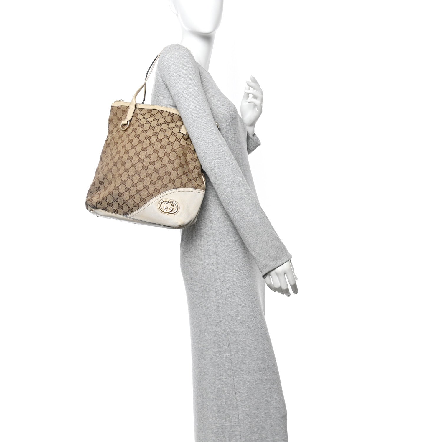 Monogram Medium New Britt Hobo Tote Off White