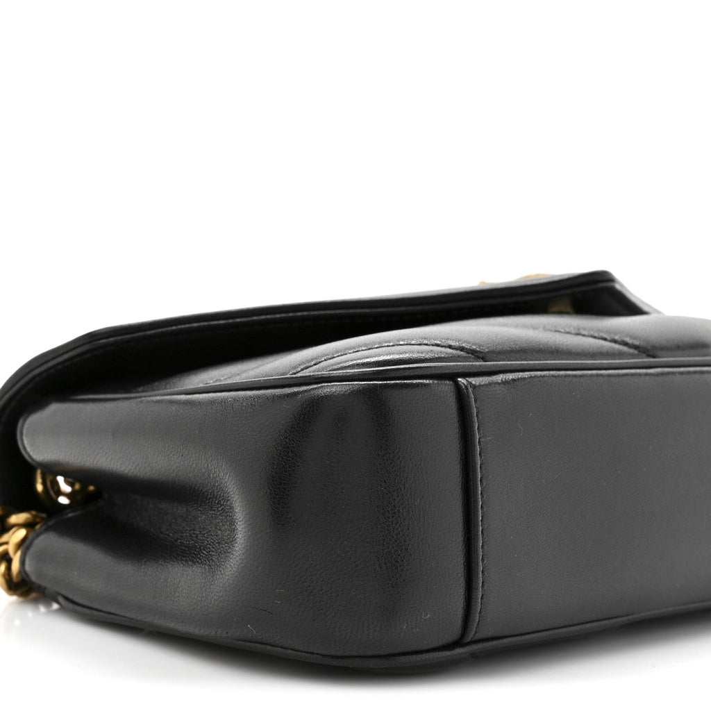 Lambskin Chevron Quilted Small Loulou Black