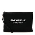 Linen Canvas Rive Gauche Zipped Pouch Black