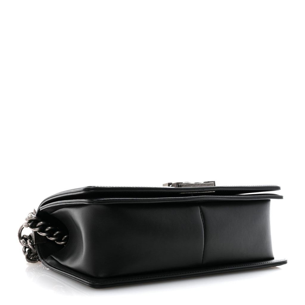 Calfskin Quilted Medium Boy Flap Black
