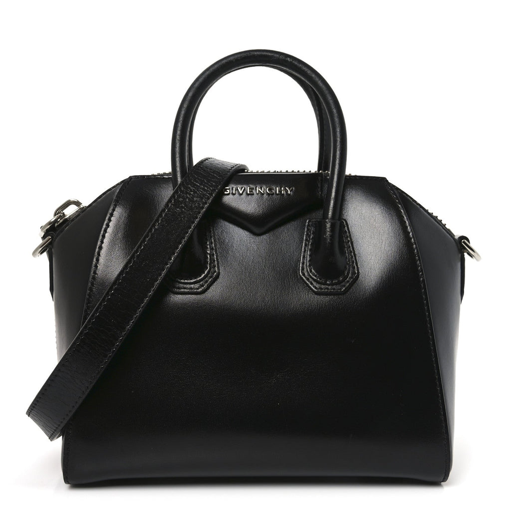Shiny Lord Calfskin Mini Antigona Black