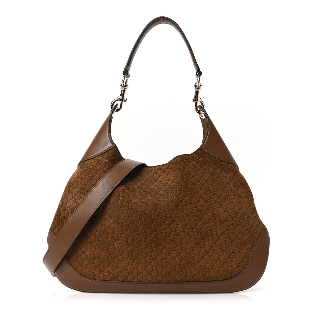 GG Suede B Medium Shoulder Bag Brown