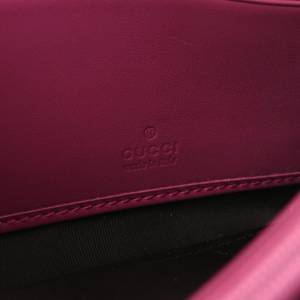 GG Supreme Monogram Calfskin Continental Wallet Beige Ebony Hibiscus Red New Rosette