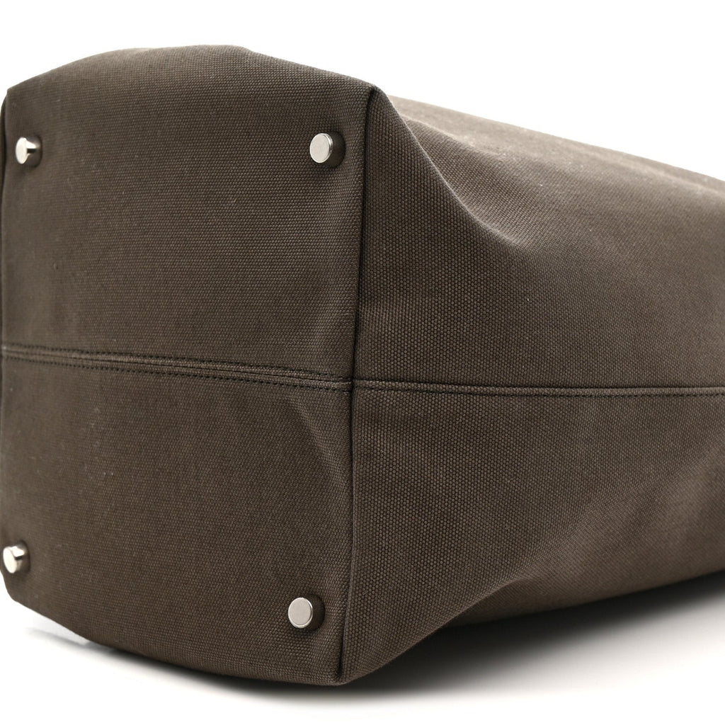 Canvas Calfskin Medium N/S Park Tote Taupe
