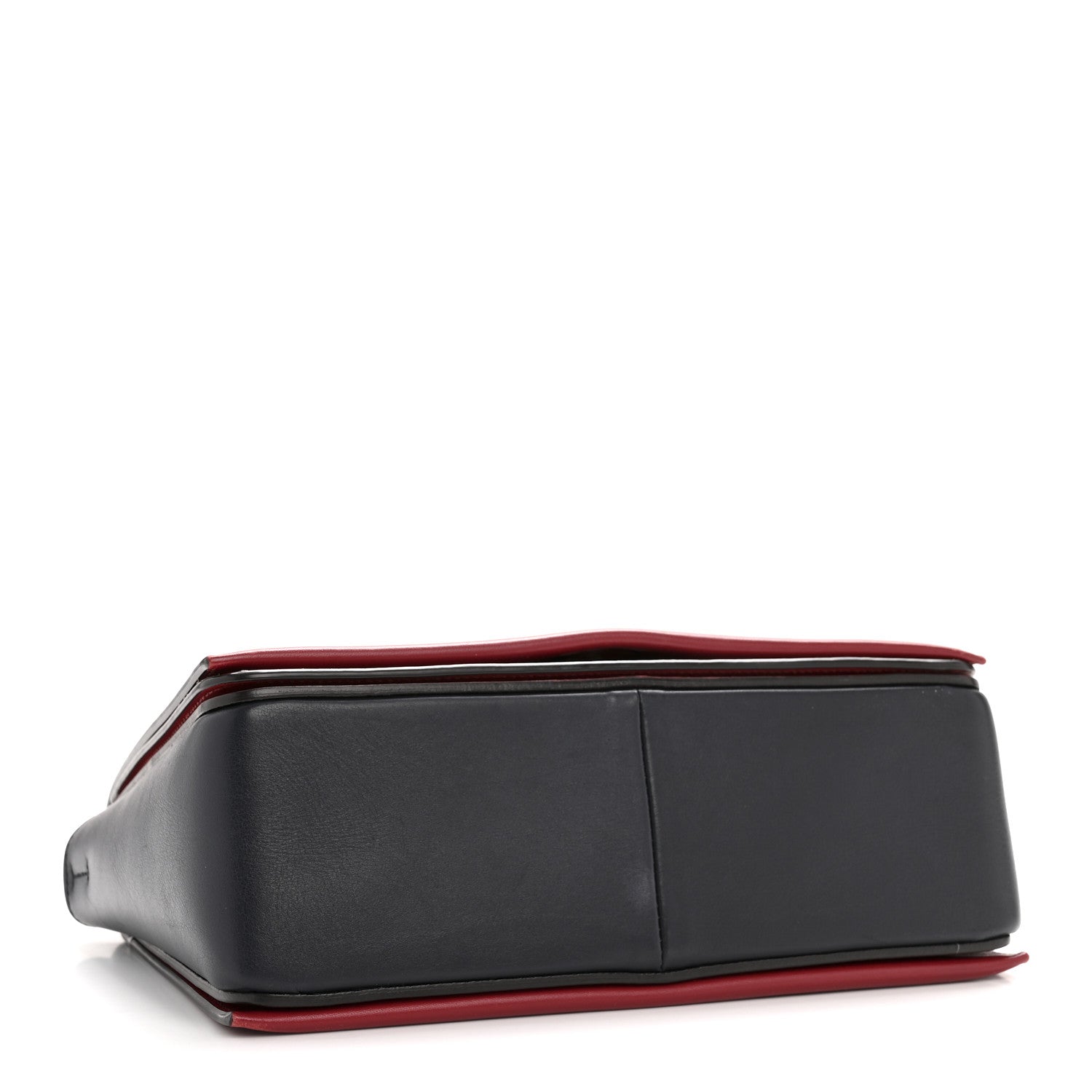 Shiny Smooth Calfskin Medium Frame Shoulder Bag Red Navy