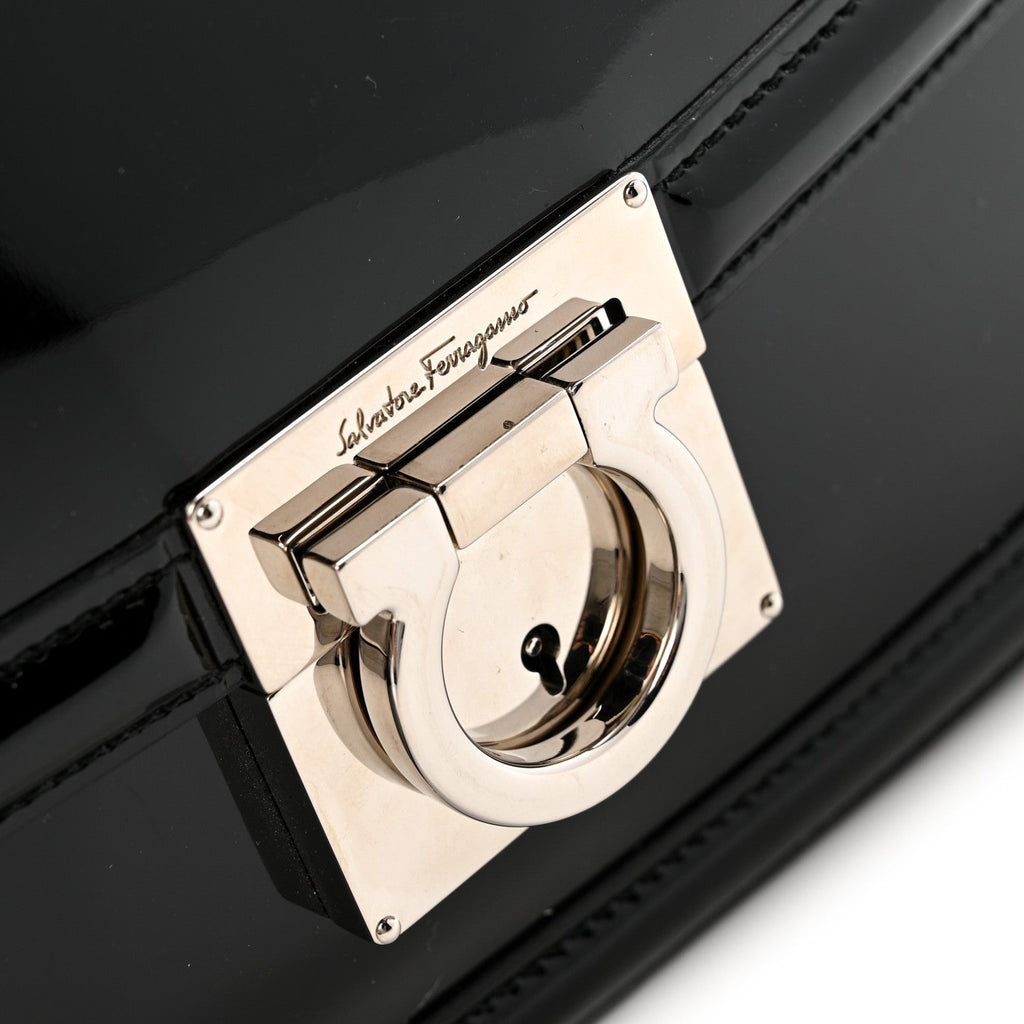 Patent Jody Shoulder Bag Black
