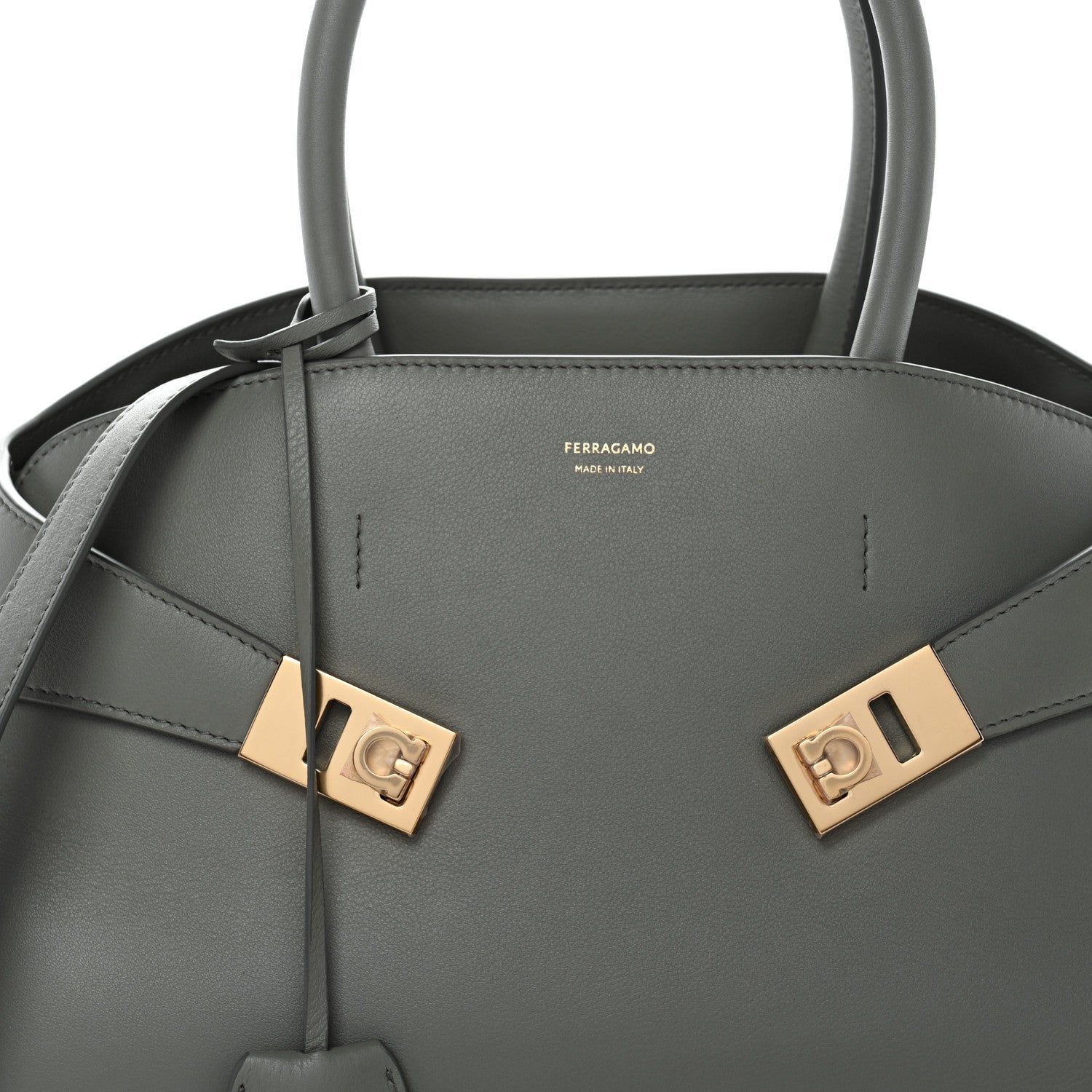 Calfskin Small Hug Bag Ash Grey