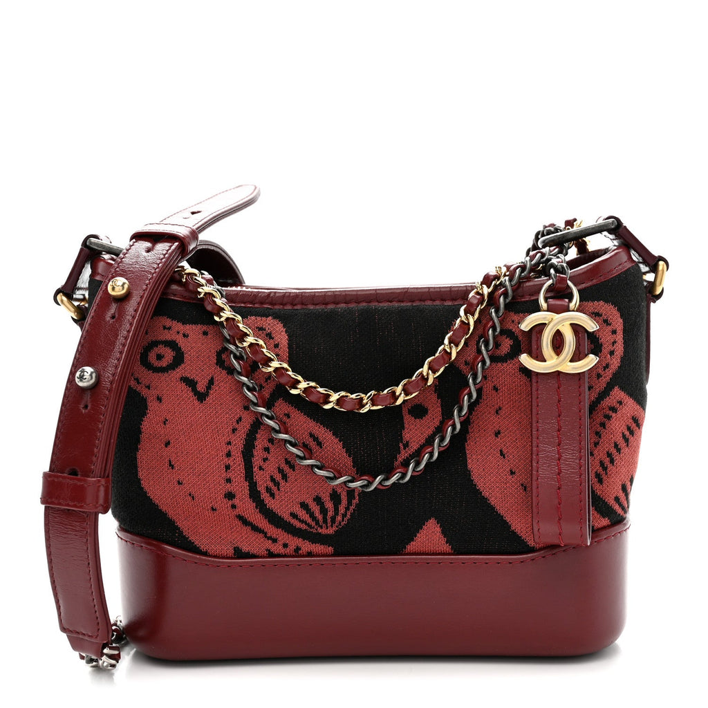Knit Calfskin Small Gabrielle Hobo Red