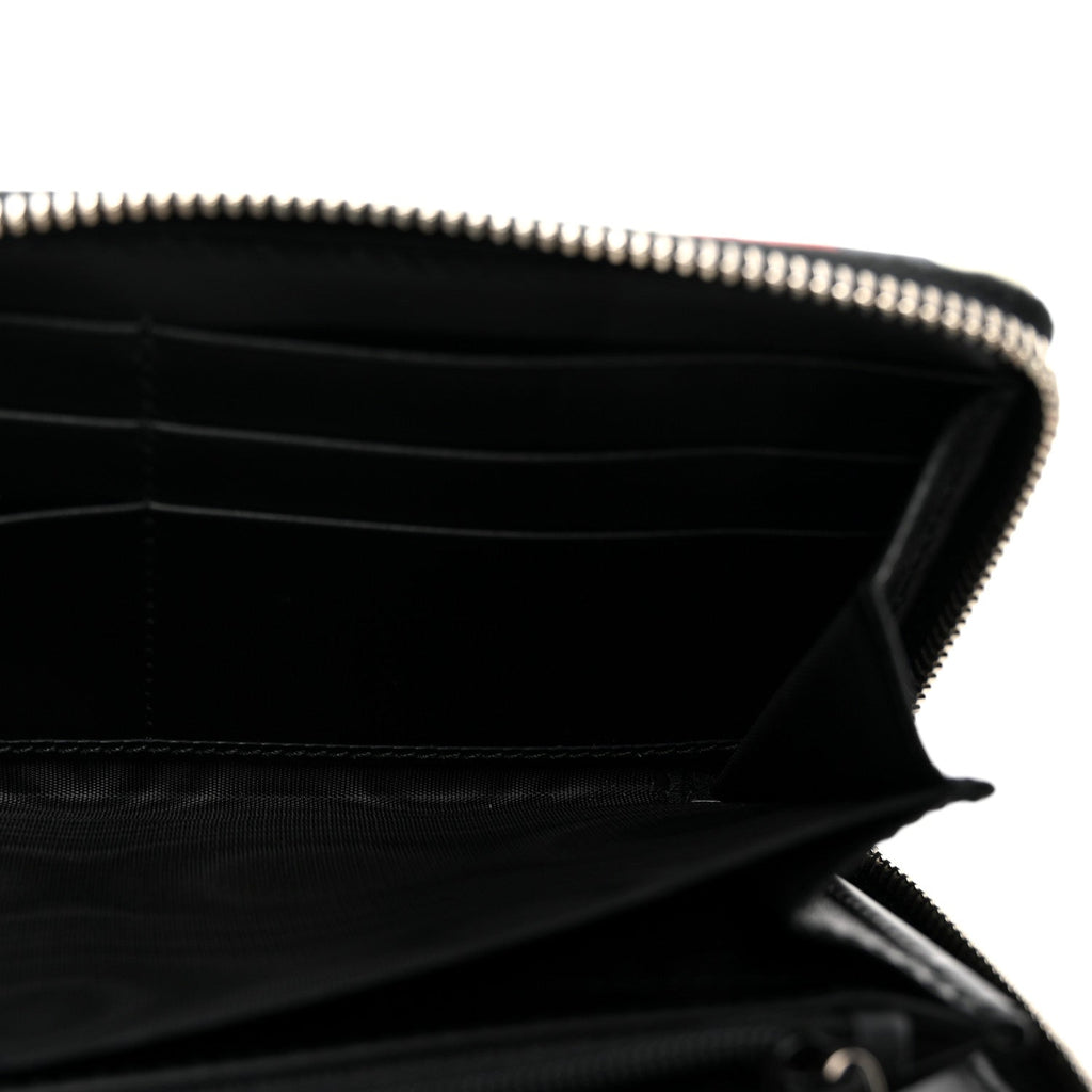 GG Supreme Monogram Night Courrier Embroidered Zip Around Wallet