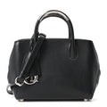 Grained Calfskin Small Open Bar Tote Black