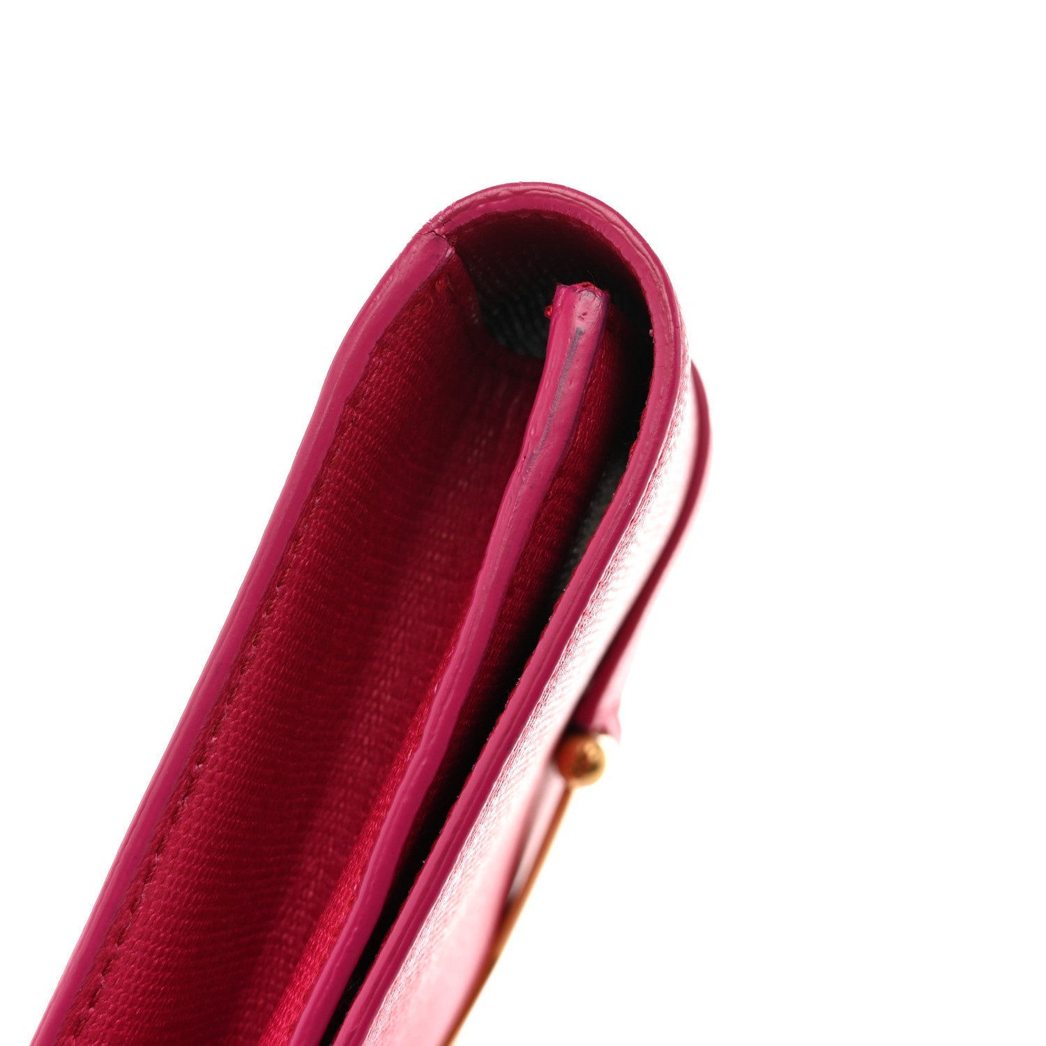 Calfskin Classic Y Ligne Clutch Fuchsia