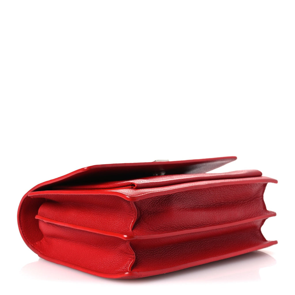 Grained Calfskin Medium Monogram Sunset Satchel Red