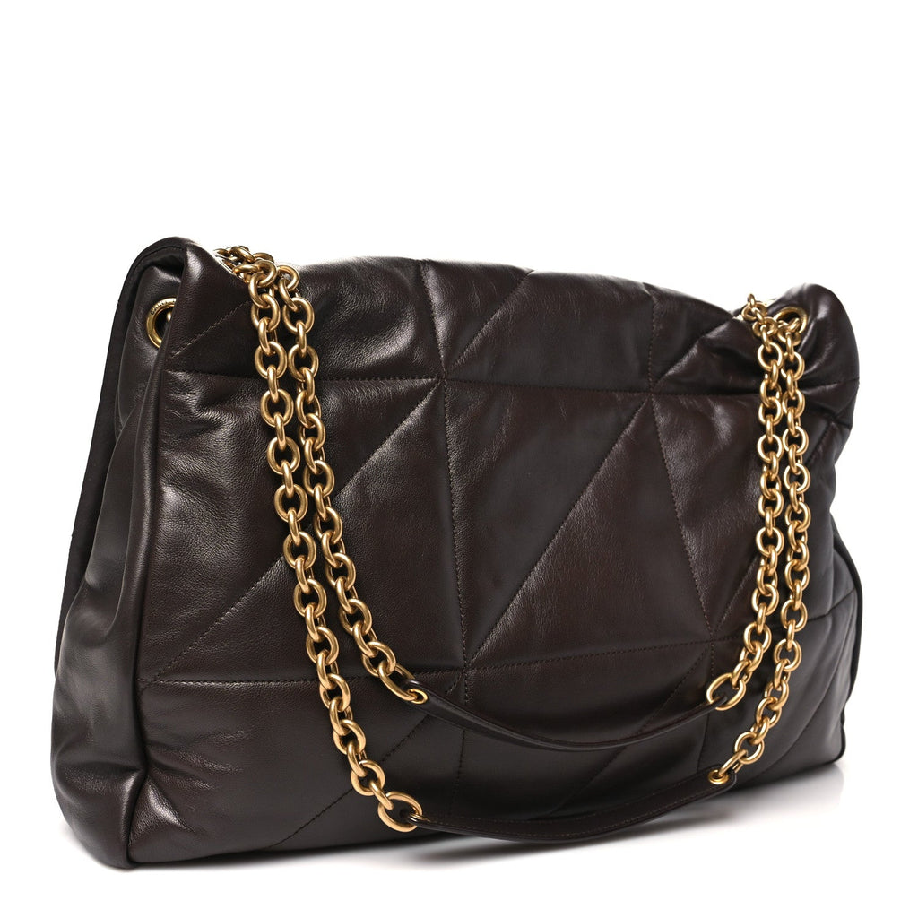 Lambskin Matelasse Monogram Large Jamie 4.3 Dark Sweet Chocolate