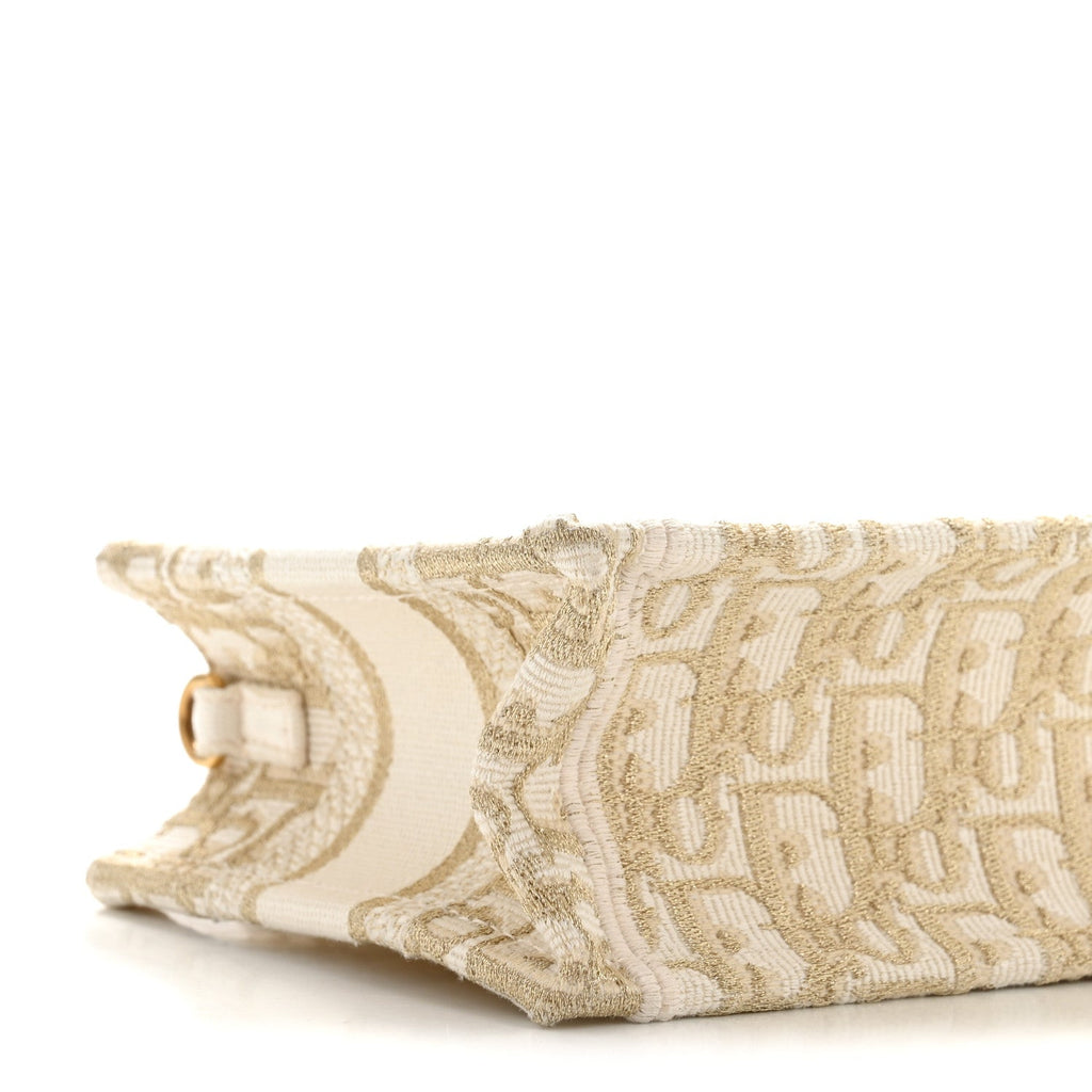 Oblique Mini Book Tote With Strap Gold Multicolor