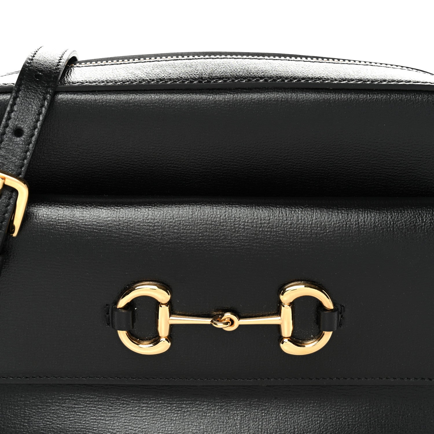 Textured Calfskin Small Horsebit 1955 Shoulder Bag Black