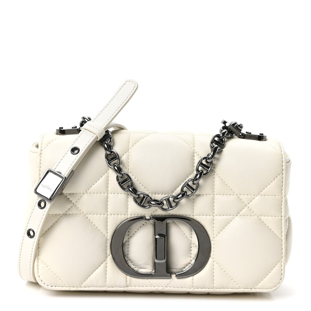 Calfskin Macrocannage Small Caro Bag White
