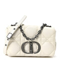 Calfskin Macrocannage Small Caro Bag White