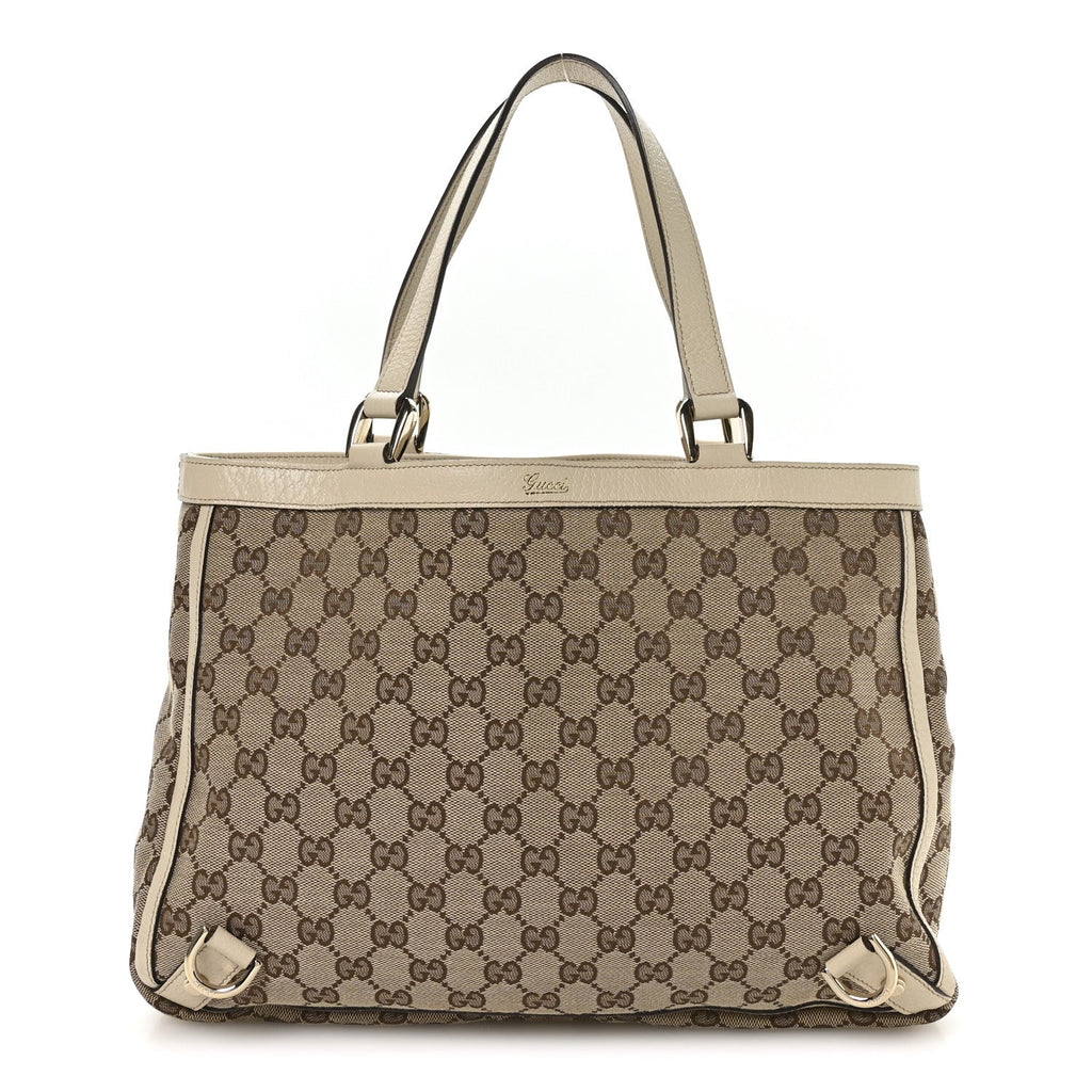 Monogram Medium Abbey Tote White