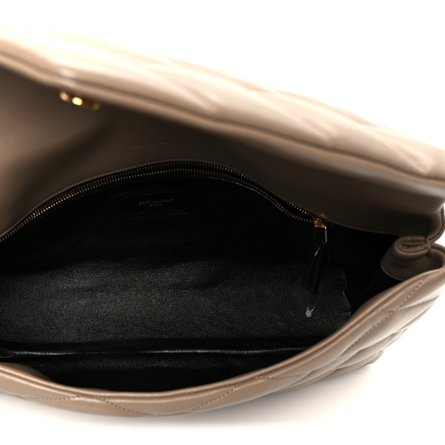 Lambskin Quilted Sade Puffer Envelope Clutch  Taupe