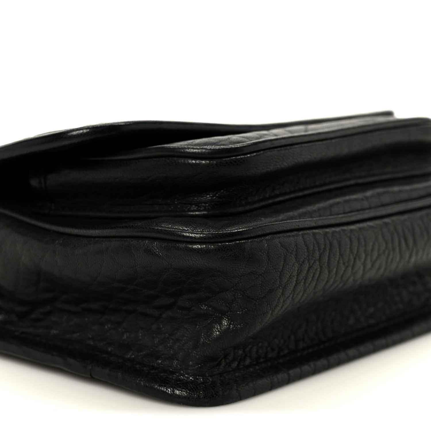 Grained Lambskin Monogram Mini Niki Chain Satchel Black