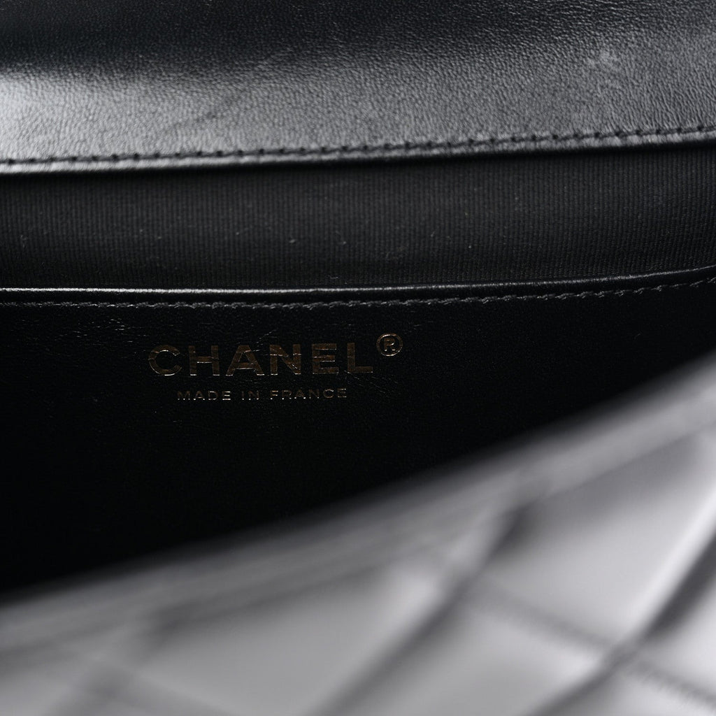 Lambskin Quilted CC Logo Mini Flap Black