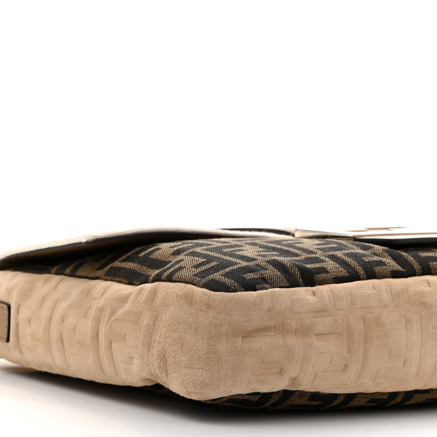 Fabric Jacquard Canvas Vitello Grace Pequin FF 1974 Large Convertible Baguette Tobacco Moro Grezzo Sand