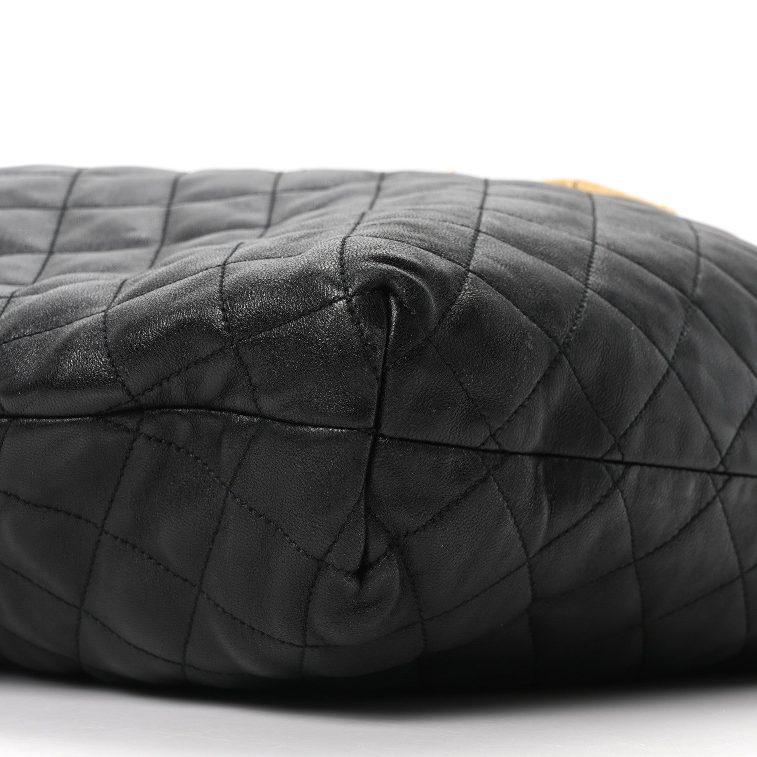 Lambskin Quilted Maxi Icare Shopping Tote Black