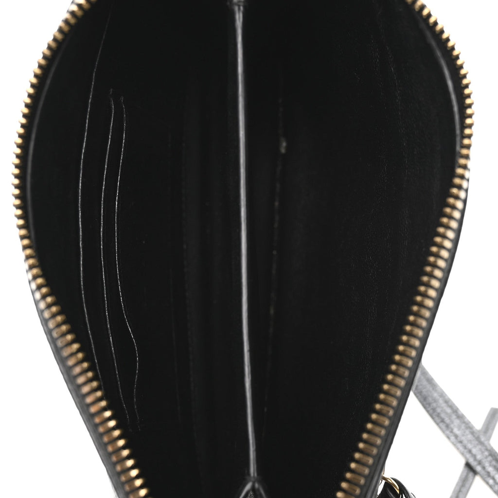 Grained Calfskin Neo Classic Gold Hardware Multipouch Black