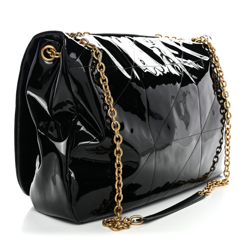 Patent Matelasse Monogram Large Jamie 4.3 Black