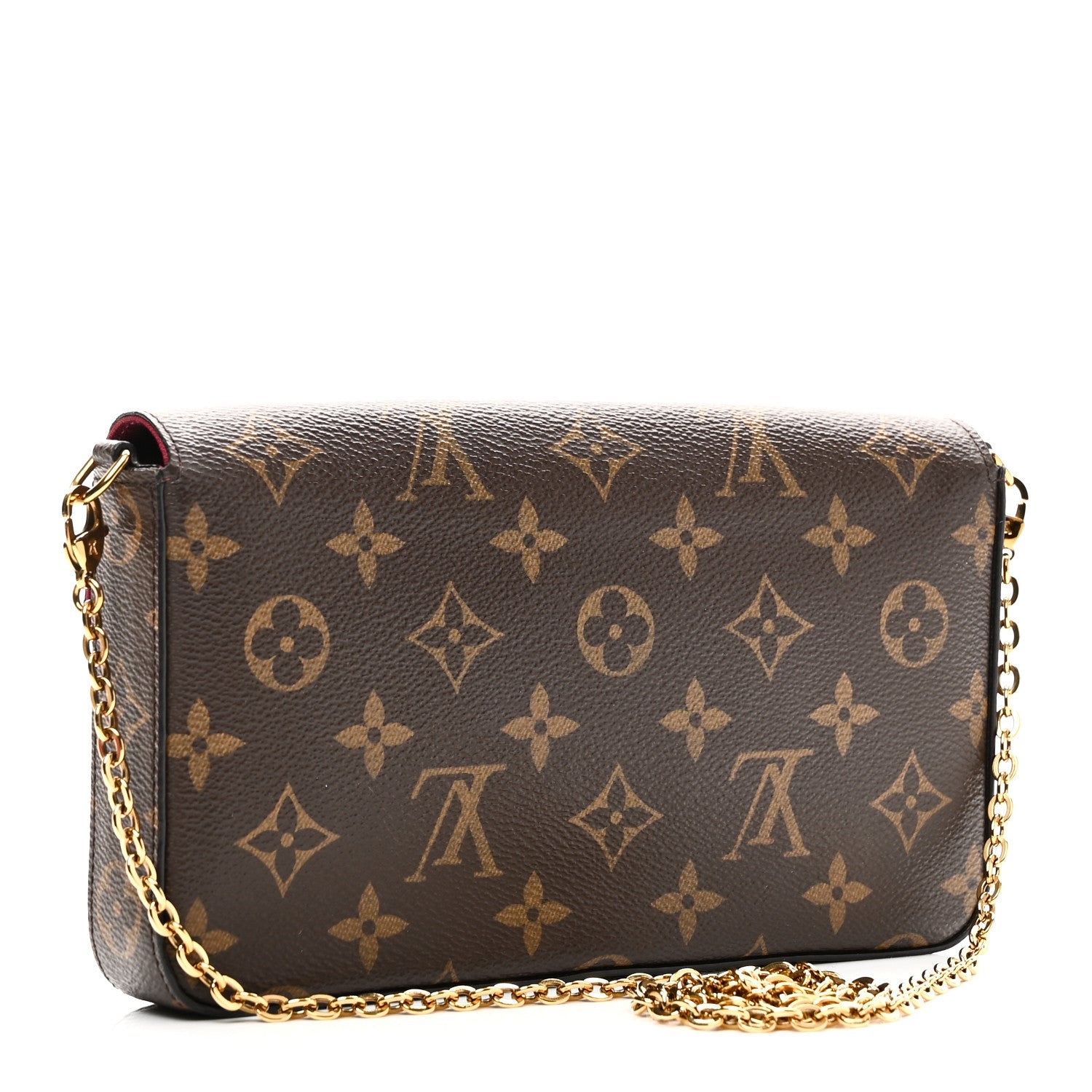 Monogram Pochette Felicie Chain Wallet Fuchsia