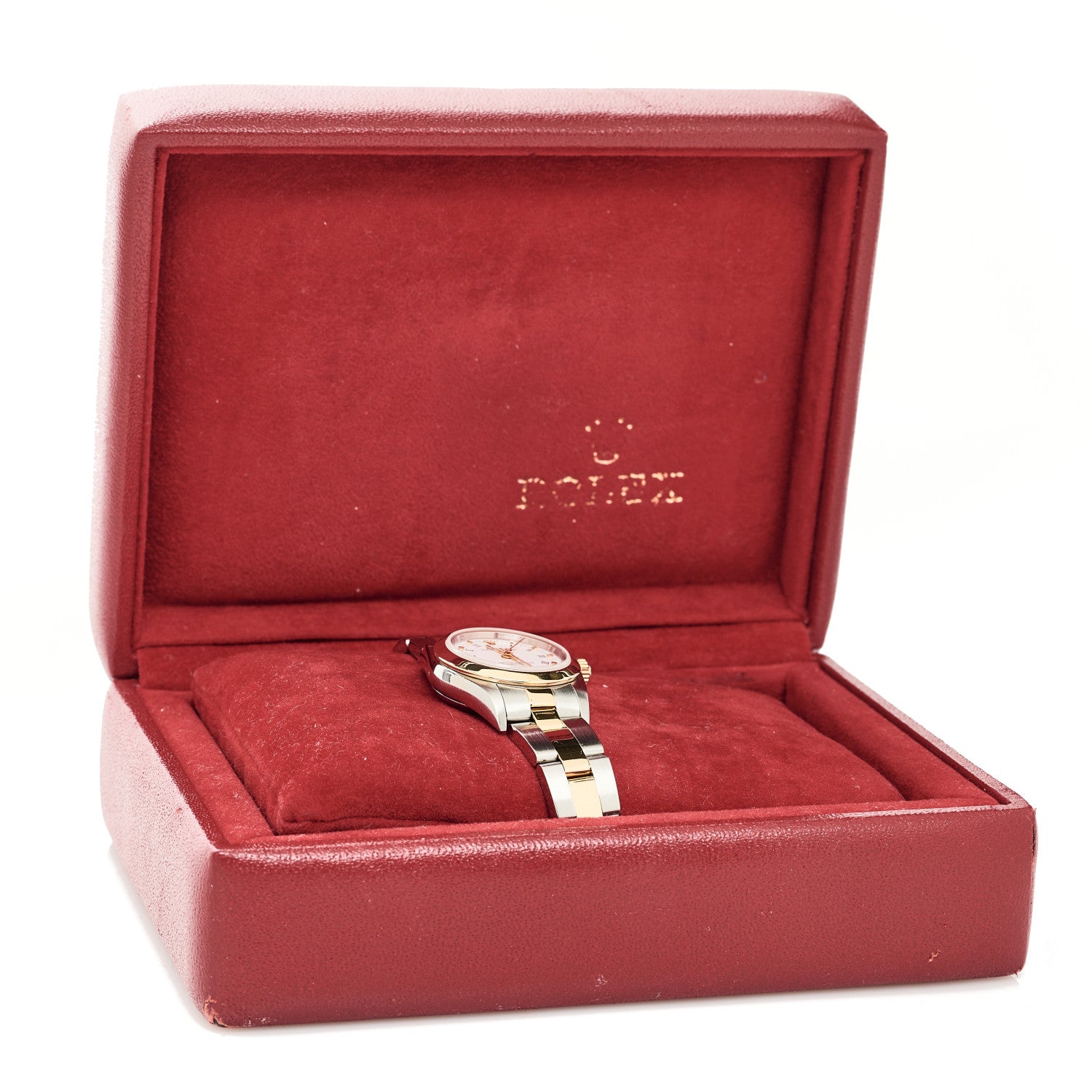 Stainless Steel 18K Yellow Gold 24mm Oyster Perpetual Watch White Roman 76183