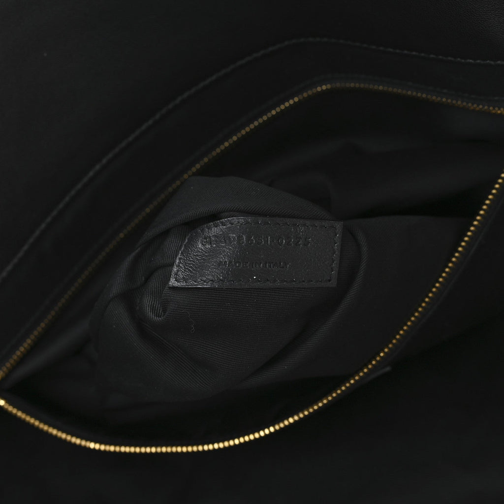Lambskin Quilted Maxi Icare Shopping Tote Black