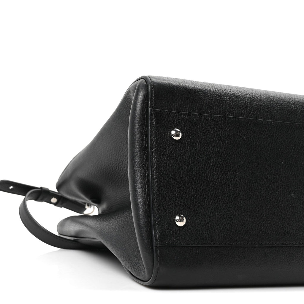 Grained Calfskin Medium Neo Executive Shopper Tote Black