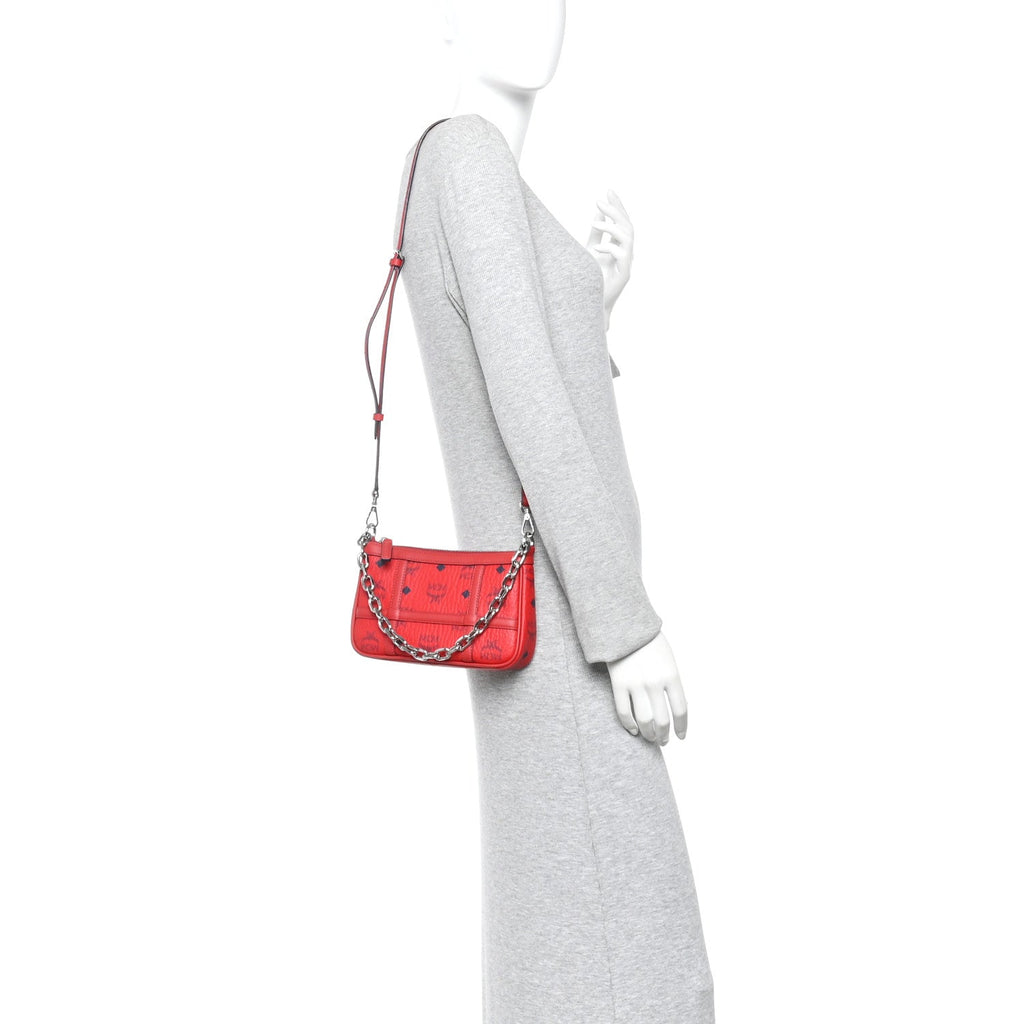 Visetos Nappa Mini Delmy Chain Shoulder Bag Ruby Red