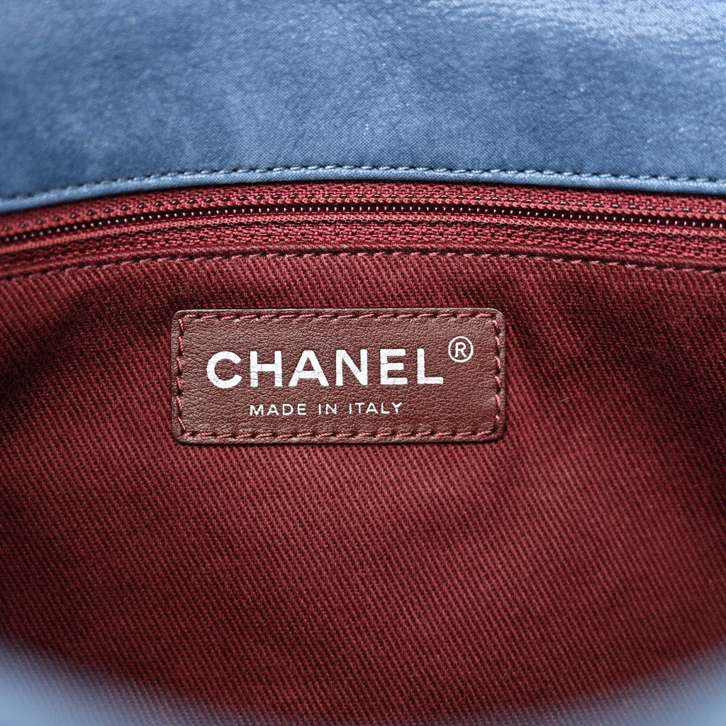 Iridescent Calfskin Medium In The Mix Flap Blue