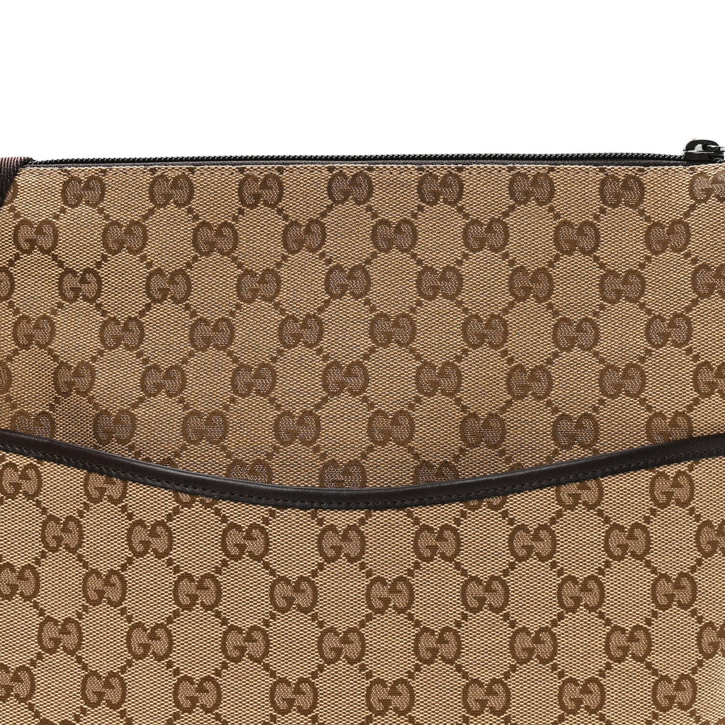 Monogram Calfskin Perforated Medium Flat Messenger Bag Dark Brown