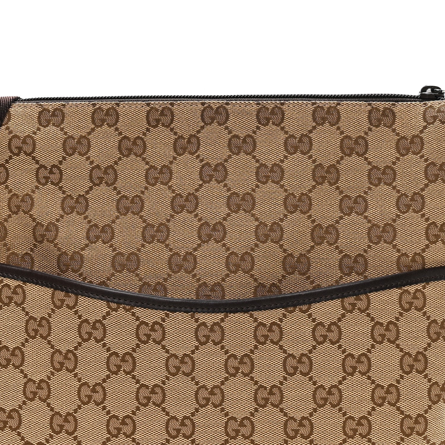 Monogram Calfskin Perforated Medium Flat Messenger Bag Dark Brown