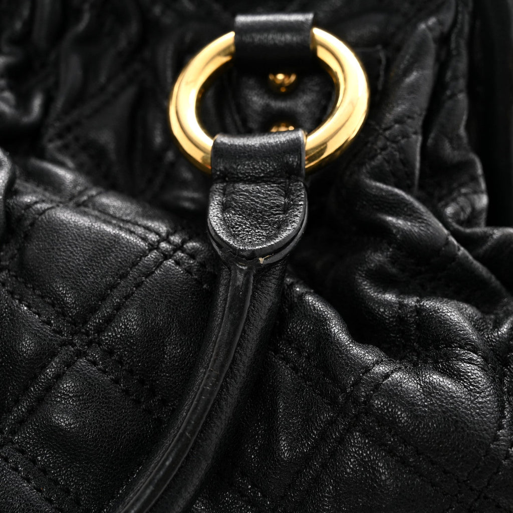 Calfskin Quilted Stam Black